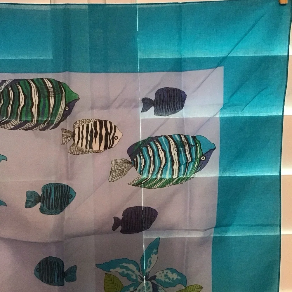 Vintage Adrienne Vittadini Fish Print Scarf